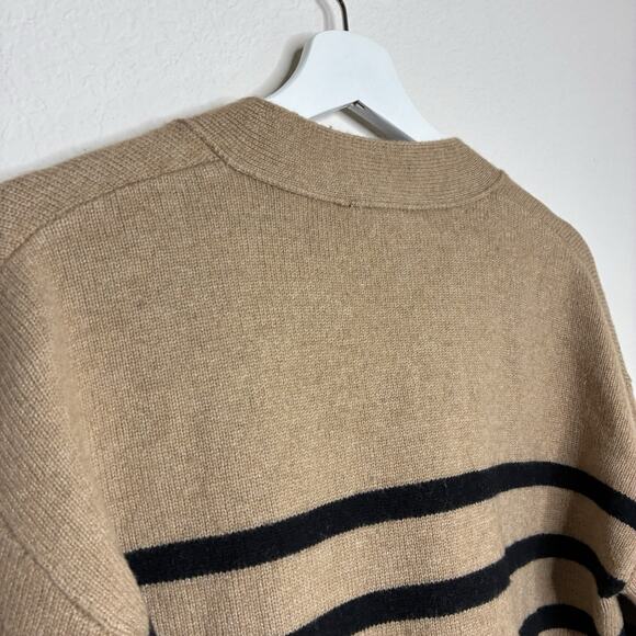 Rails Geneva Camel and Black Striped Wool Cashmere Cardigan XS - Picture 8 of 10